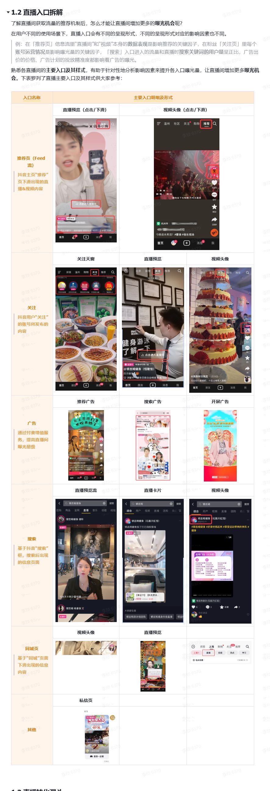 门店直播平台流量入口示意